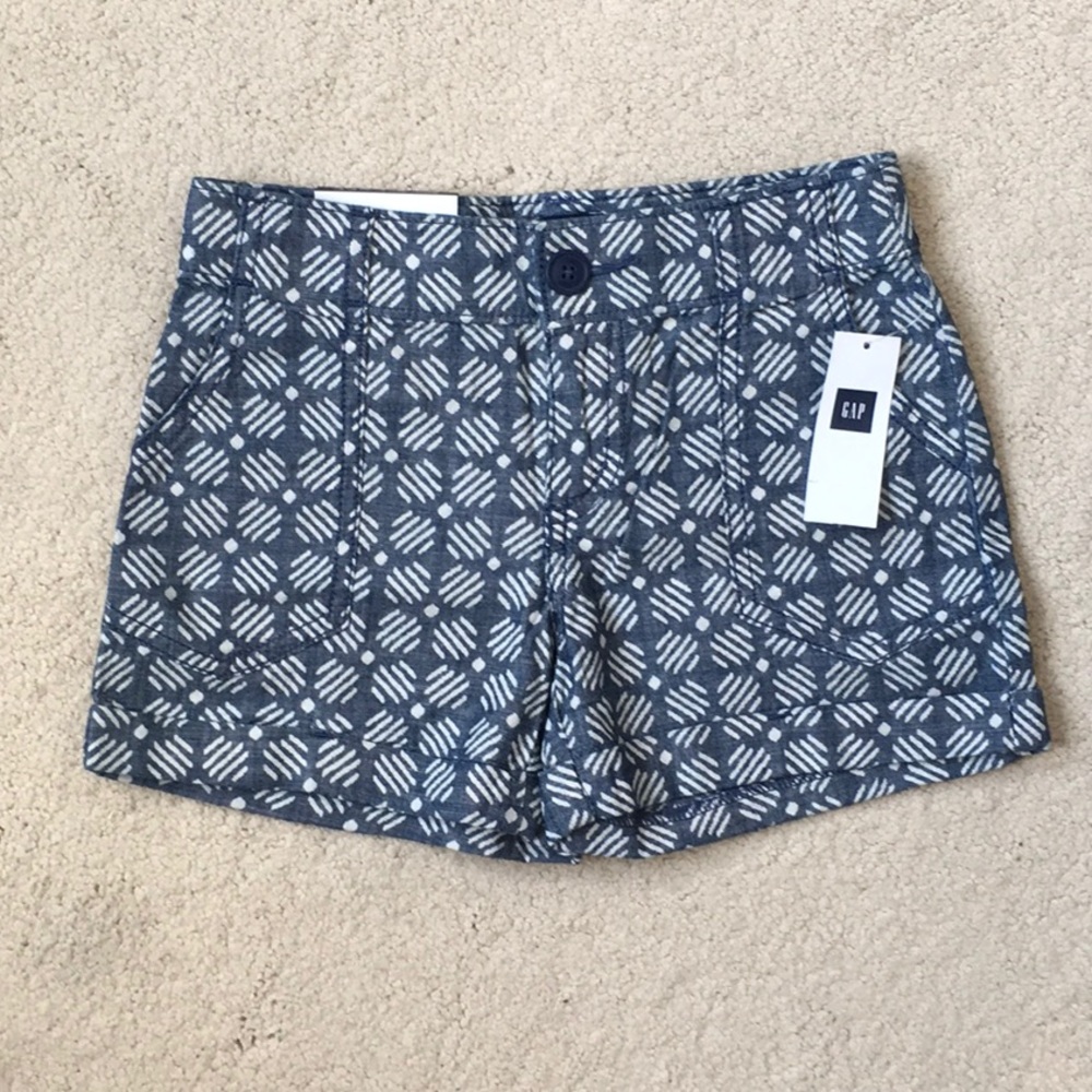 Girls Gap Factory Chambray Pattern Shorts NWT 6